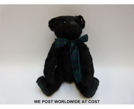 Steiff Original Musical Teddy Bear 'The Black Watch' 662386, with black mohair, button to ear, tags and certificate 129/2000,