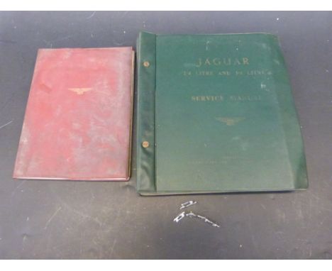 Three Jaguar manuals to include 4.2 E type Jaguar handbook 3.4 litre handbook including maintenance chart and 2.4 and 3.4 lit