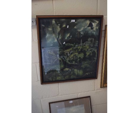 Coloured print of a continental scene