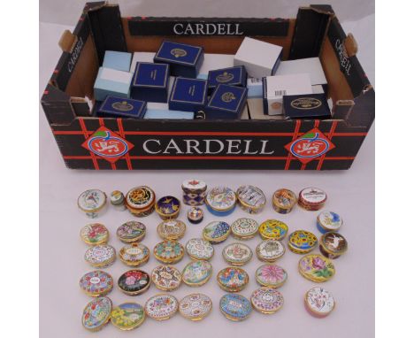 A quantity of Halcyon Days enamel pill and patch boxes, some with original packaging (38)