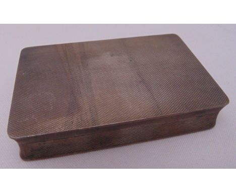A rectangular hallmarked silver engine turned snuff box Birmingham 1953, approx total weight 110g