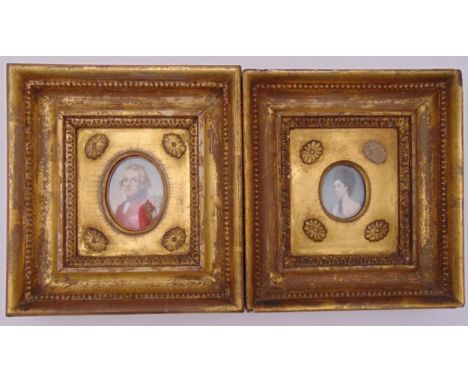 A framed  late 18th century oval portrait miniature circa 1793 of Capt. Richard Tiddeman son of Admiral Sir Thomas Tiddeman, 