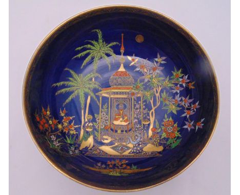 Carltonware bowl decorated in the oriental style, marks to the base, 20cm dia