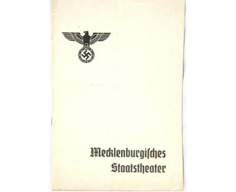 German Third Reich Staatstheater Berlin programme, inscribed to the centre-pages. P&amp;P Group 1 (£14+VAT for the first lot 