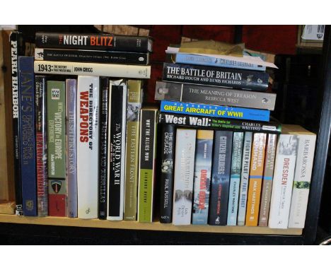 Shelf of WWII military and military history books. Not available for in-house P&amp;P, contact Paul O'Hea at Mailboxes on 019