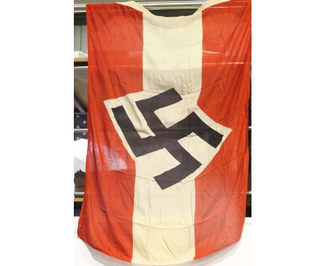 German Third Reich aged reproduction cotton Hitler Youth parade flag, 130 x 90 cm. P&amp;P Group 1 (£14+VAT for the first lot