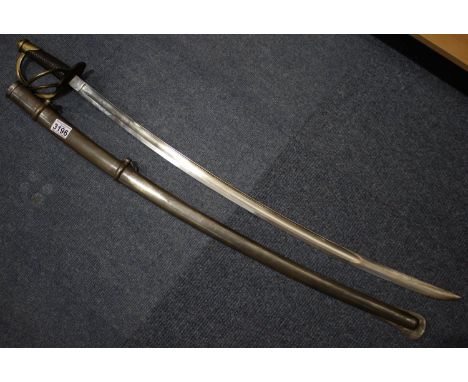 Replica 1862 American cavalry sabre in steel scabbard, blade length 87 cm in good condition. P&amp;P group 3 (£25 + VAT for t