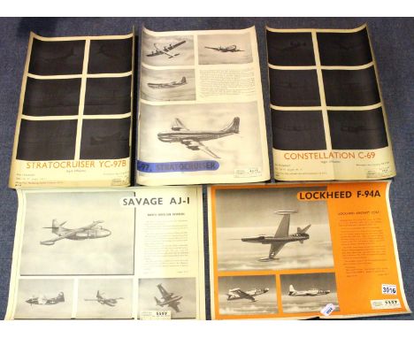 Lockheed Aircraft Association, five posters dating from 1949. P&amp;P Group 1 (£14+VAT for the first lot and £1+VAT for subse
