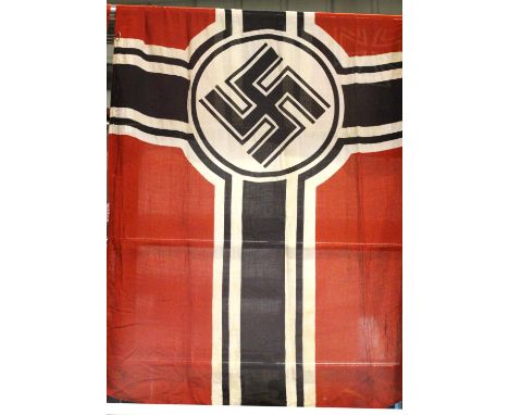German WWII aged reproduction printed cotton Reichskriegsflagge battle flag, 90 x 140 cm. P&amp;P Group 1 (£14+VAT for the fi
