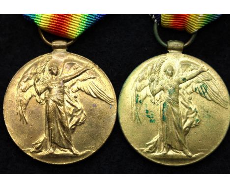 231534 GNR R BAKER RA British allied Victory medal and 1569 PTE A C HALL R FUS British allied Victory medal. P&amp;P Group 1 