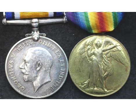 266221 PTE A J MATHIAS DEVON R, British WWI medal pair comprising BWM and Victory medal. P&amp;P Group 1 (£14+VAT for the fir