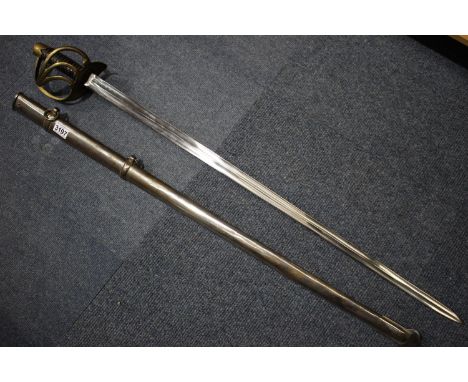 Replica 1813 pattern Napoleonic sword in steel scabbard in good condition. Blade 95 cm.  P&amp;P group 3 (£25 + VAT for the f