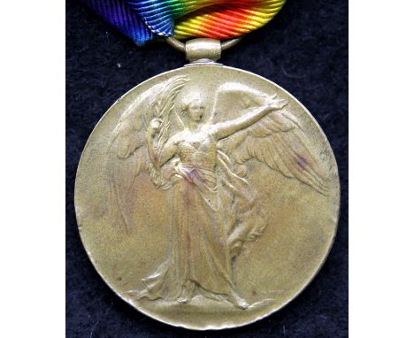 26745 PTE F PARSONAGE MANCH R, British WWI Victory medal with information. Parsonage served in the 19th Pals Battalion, was K