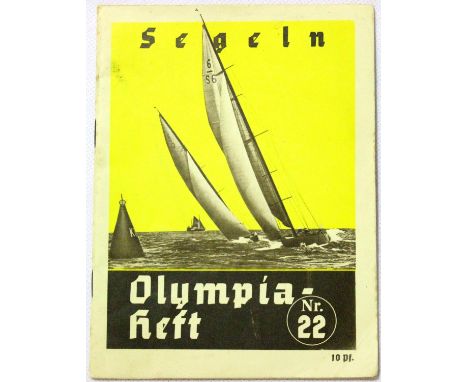 German Third Reich Berlin Olympics 1936 sailing programme. P&amp;P Group 1 (£14+VAT for the first lot and £1+VAT for subseque