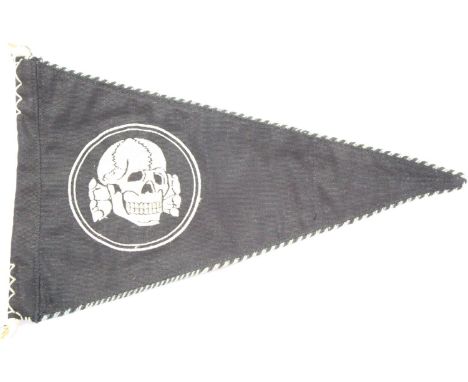 German WWII SS re-enactment embroidered and braided pennant, L: 35 cm. P&amp;P Group 1 (£14+VAT for the first lot and £1+VAT 