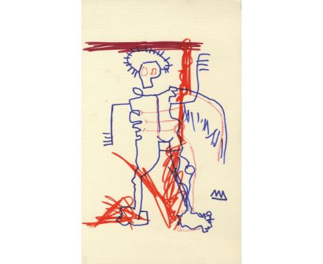 Artist: Jean-Michel Basquiat [imputée] (American, 1960-1988). Title: "Untitled". Medium: Color markers drawing. Date: Compose