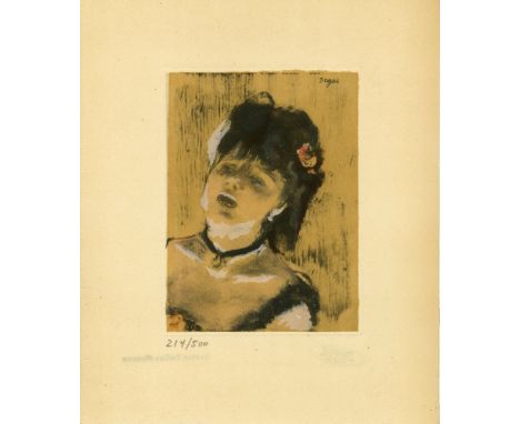 Artist: Edgar Degas (French, 1834 - 1917). Title: "Chanteuse du café-concert". Medium: Original color gravure with pochoir, a