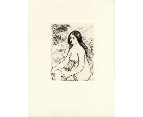 Artist: Pierre-Auguste Renoir (French, 1841 - 1919). Title: "Femme nue assise". Medium: Etching &amp; softground. Date: Compo