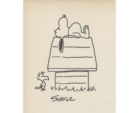 Artist: Charles Schulz (American, 1922-2000). Title: "Snoopy and Woodstock". Medium: Marker drawing on paper. Date: Composed 