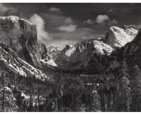 Artist: Ansel Adams (American, 1902-1984). Title: "Yosemite Valley from Inspiration Point, Winter, Yosemite National Park". M