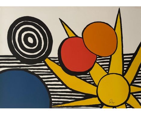 Artist: Alexander Calder (American, 1898 - 1976). Title: "Sun with Planets". Medium: Original color lithograph. Date: Compose