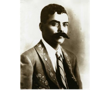 Artist: Agustin Victor Casasola (Mexican, 1874 - 1938). Title: "Emiliano Zapata, Traje y Corbata [Mexico]". Medium: Gelatin s