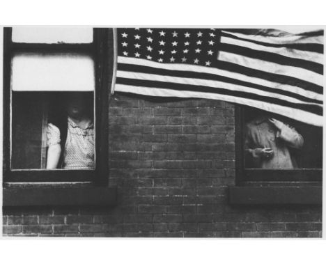 Artist: Robert Frank (Swiss/American, b.1924). Title: "Parade, Hoboken, New Jersey". Medium: Original photogravure. Date: Com