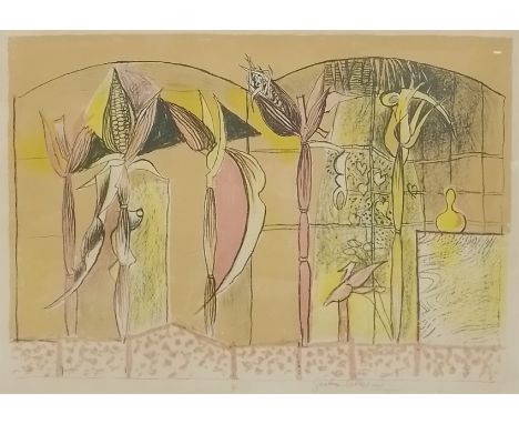 Graham Sutherland, a signed lithograph: Maize, 1948 from and edition of 60. Framed and glazed.  H.62 W.79cm