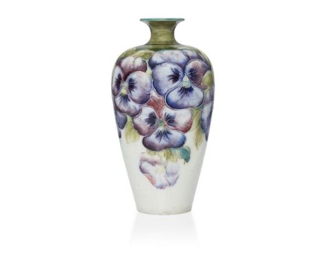 William Moorcroft (1872-1945), a Pansy pattern ceramic vase1911-1913, signed in green W Moorcroft, printed Macintyre roundelS
