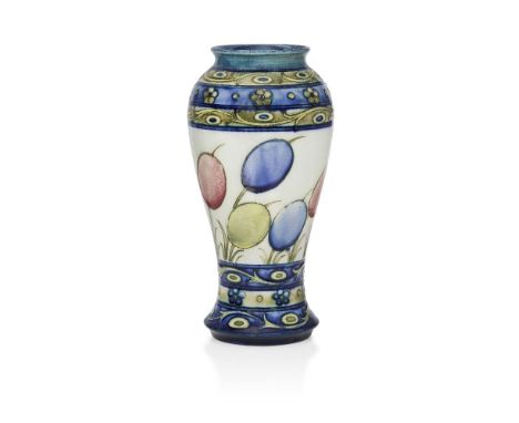 William Moorcroft (1872-1945), an Honesty pattern ceramic vase c.1930, signed blue 'WM' monogram, impressed Moorcroft Made in