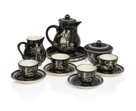 Attributed to Dagobert Peche (1887-1923) for Vereinigte Wiener und Gmundner Keramic, an Austrian Earthenware Mocha Set  c.192