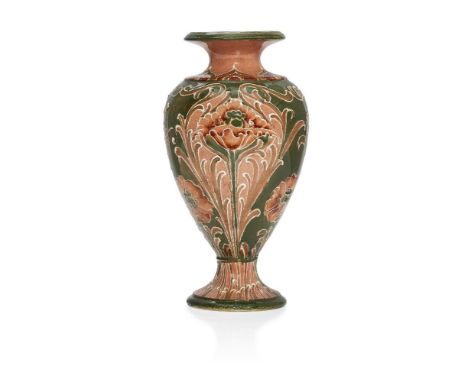 William Moorcroft (1872-1945), a Florian ware ceramic vasec.1900, signed in green W M Des, printed Macintyre Florian mark, in