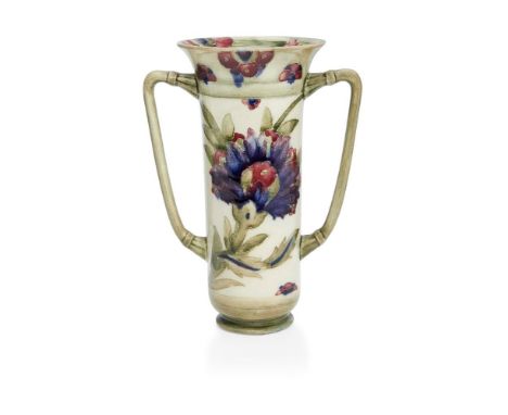 William Moorcroft (1872-1945), a Persian pattern twin-handled ceramic vase       c.1920, signed in green W Moorcroft, impress