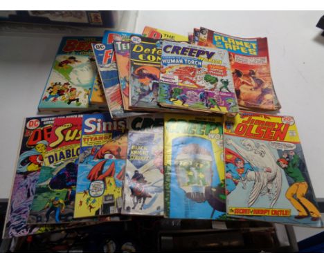 A box of vintage comics, DC comics, Superman etc, Beano books  