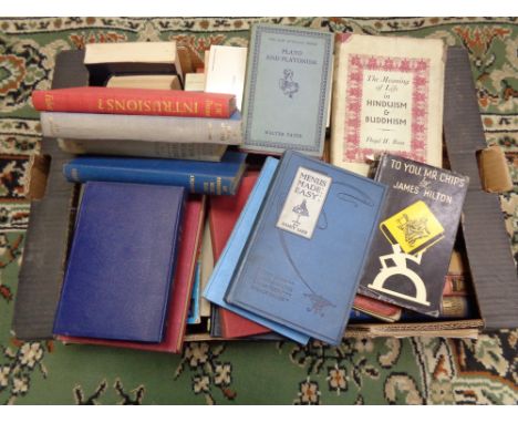 A box of various books, antique and vintage