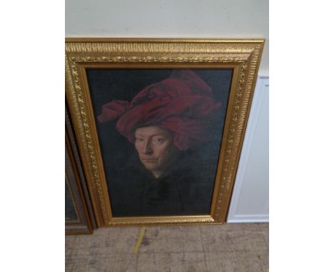 An antique style portrait in gilt frame  CONDITION REPORT: This is a print.