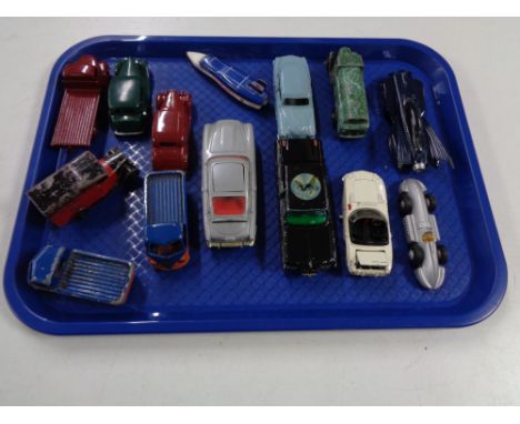A tray of Corgi bat mobile, Green Hornet Black beauty, die cast Dinky etc 