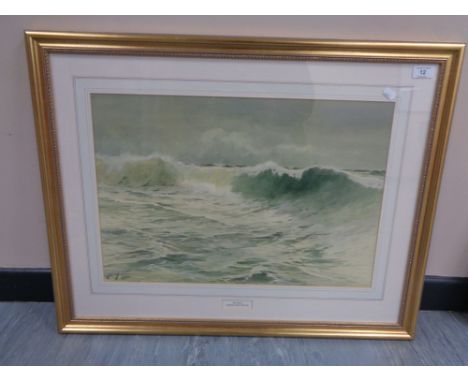 Thomas Swift Hutton (1865 - 1935) : The Wave, watercolour, signed, 38 cm x 56 cm, framed. 