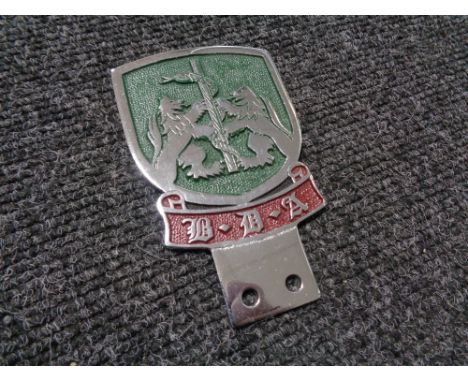 A vintage motor car badge - BDA motorclub 