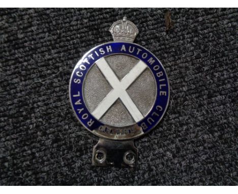 A vintage motor car badge - Royal Scottish automobilia club 