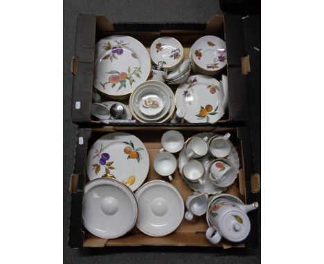 Two boxes of Royal Worcester flame proof Evesham china 
