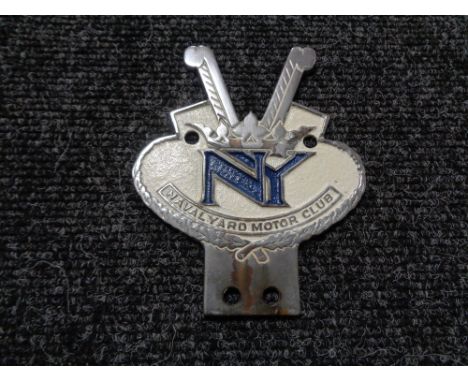 A vintage motor car badge - The naval yard motor club 