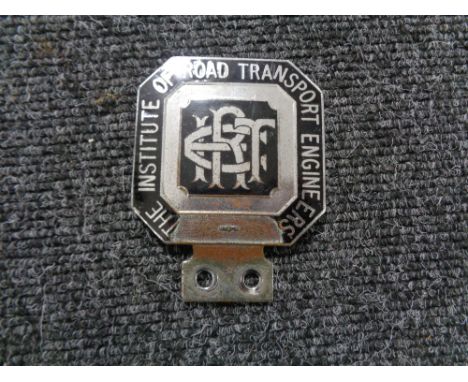 A vintage motor car badge - The institute of road transport engineers 