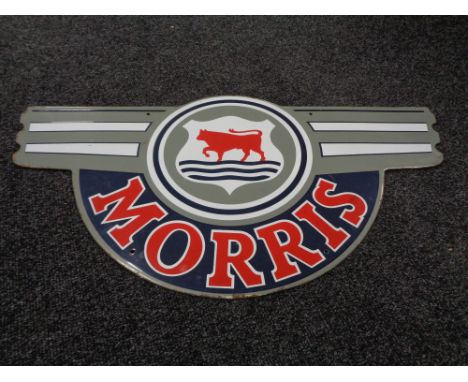 A vintage metal sign 'Morris Motor Cars' CONDITION REPORT: 72cm by 38cm. 