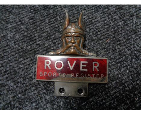 A vintage motor car badge - Rover Sports Register 