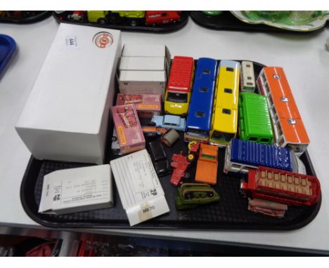 A tray of die cast model vehicles, Dinky and Corgi etc 