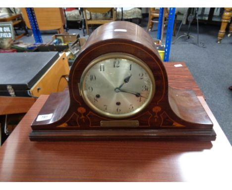 An Edwardian inlaid mahogany bracket clock 
