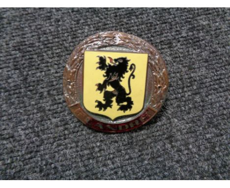 A vintage motor car badge - Flanders motor club 
