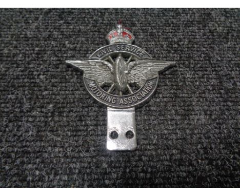 A vintage motor car badge - Civil Service Motoring Association 