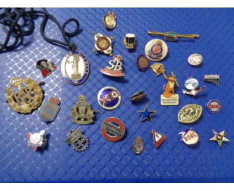 A collection of miniature badges, Third Reich badge, enamel badges etc 